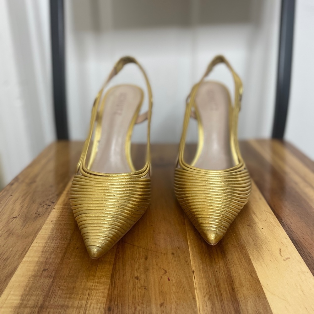 Schutz gold shoes
